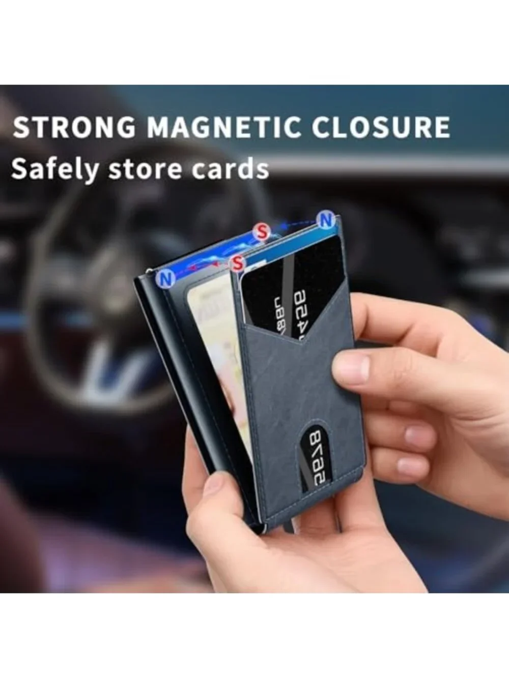 Compact RFID Blocking Wallet for Men | Metal Pop-Up Card Holder & Money Clip